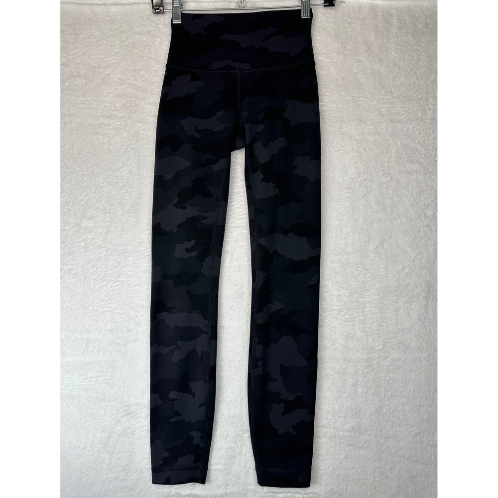 Lululemon Align High Rise Pant Women 2 Black Camo  25 Inch Leggings